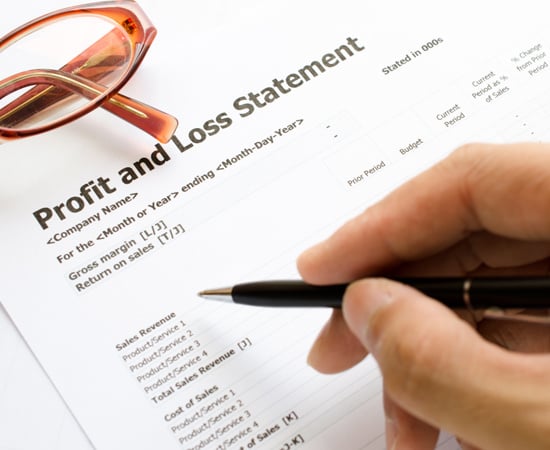 Image of a profit and loss statement symbolizing one of the consequences of poor IT support and security.