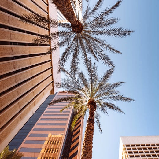 Image of the Phoenix Metro city scape representing the Arizona areas served by One Step Secure IT 