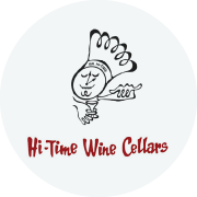 Off-white circle featuring Hi-Time Wine Cellars logo